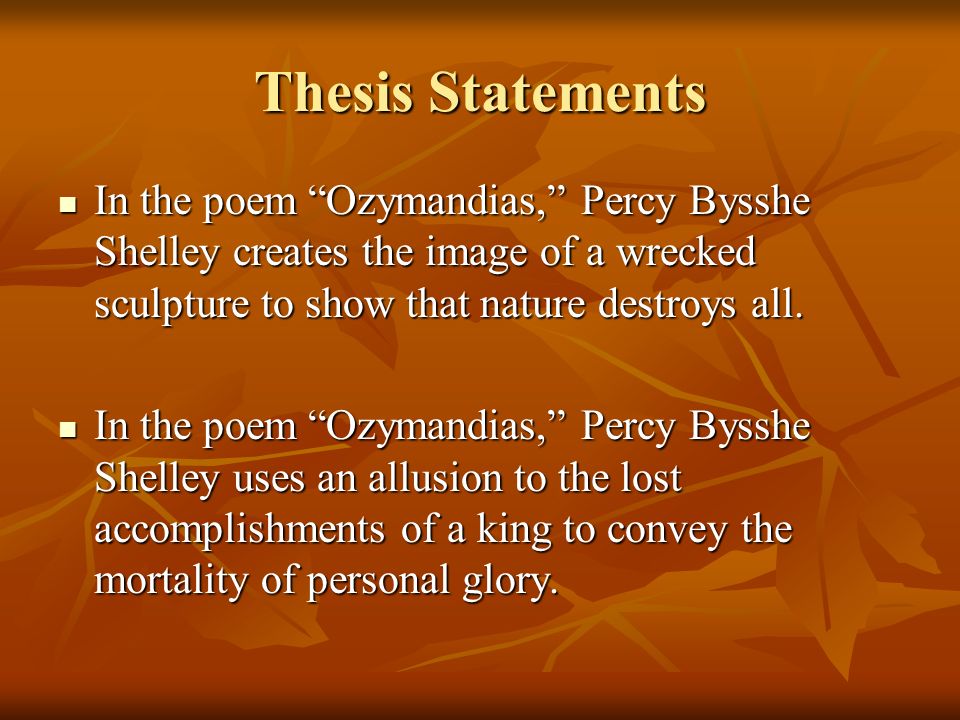 Ozymandias: Compare & Contrast Assignment